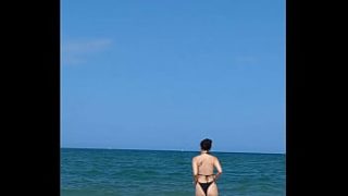 Menggoda Pacar Asia Di Tenda Pantai Umum, Sampai Aku Memuaskannya Di Dalam!
