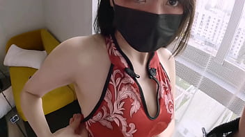 Pacar Asia Bertetek Besar Pakai Cheongsam Tiongkok Sampai Muncrat Digituin